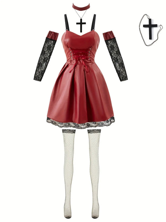 Japanese Anime Cosplay Dress, Lace Trim Goth Style Costume, Women's Clothing SS69