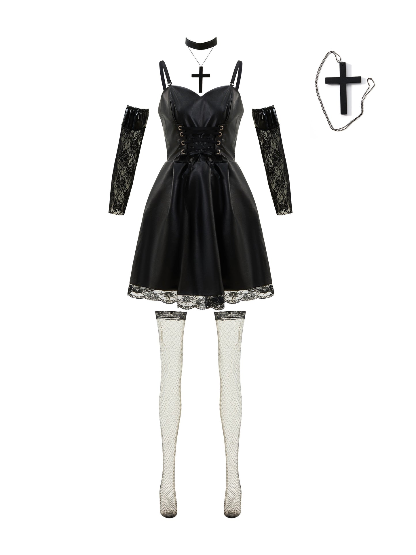 Japanese Anime Cosplay Dress, Lace Trim Goth Style Costume, Women's Clothing SS69