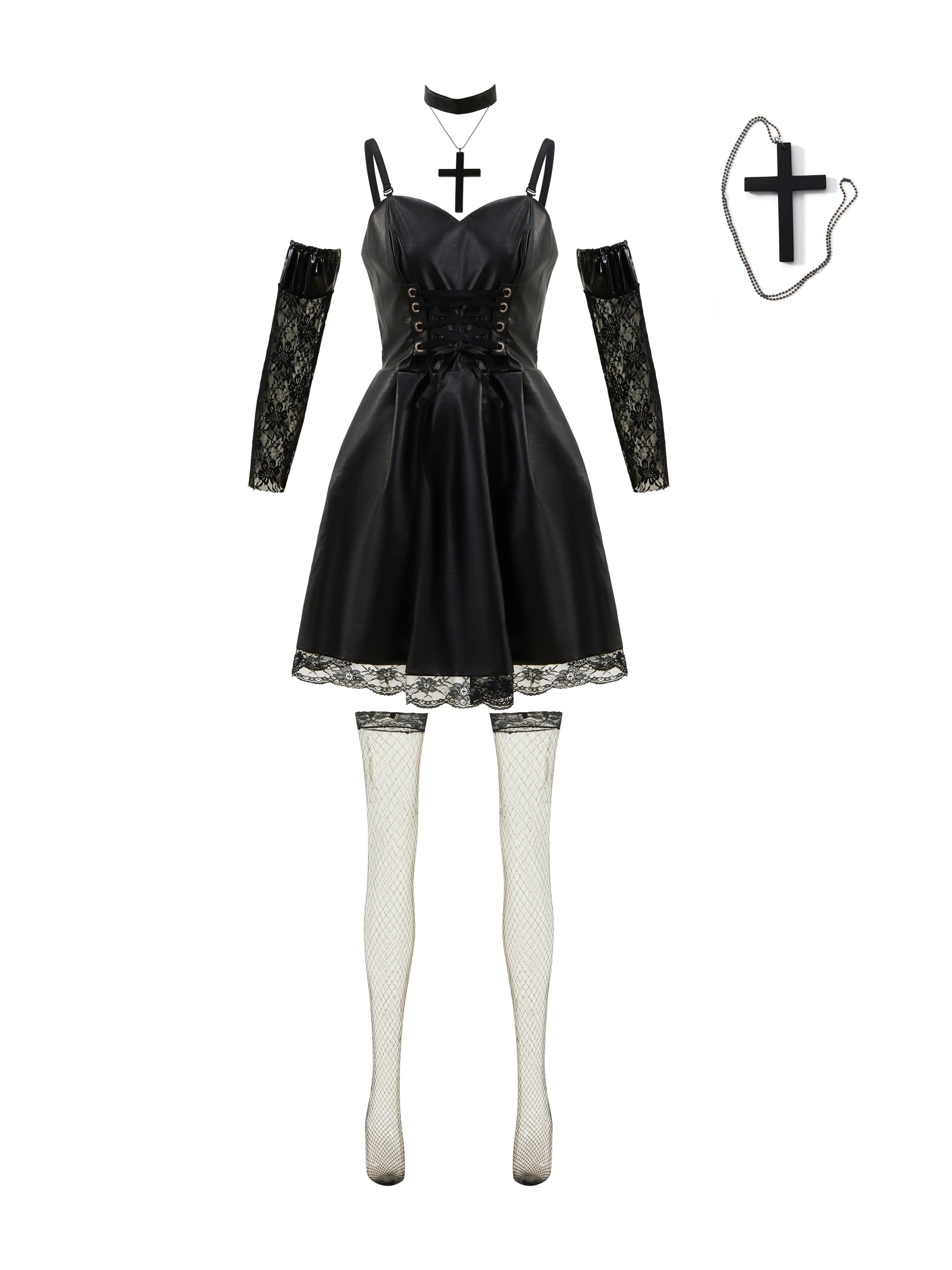 Japanese Anime Cosplay Dress, Lace Trim Goth Style Costume, Women's Clothing SS69