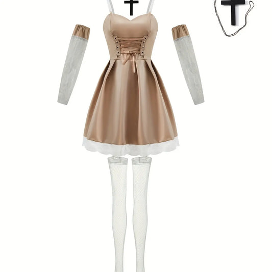 Japanese Anime Cosplay Dress, Lace Trim Goth Style Costume, Women's Clothing SS69 27.69 Khaki / XL