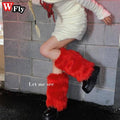 Japanese Gothic Lolita Solid Color Furry Leg Warmer Y2K Hot Women Girl Disco cosplay Leg Warmers Winter warm Foot cover Socks SS69