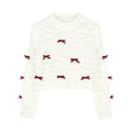 Japanese Kawaii Lolita Style Knitted Two Piece Set Women Sweet Party Elegant Skirt Suit Korean Bow Sweater Top Plaid Mini Skirts SS69