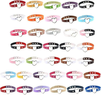 Jewelry Delle Ragazze Delle Donne Del Cuore Della Lega Choker Del Cuore Della Cavità Punk Collana Party Club Femminile Collare Collo Tailixing (Bianco + Nero) - SS69