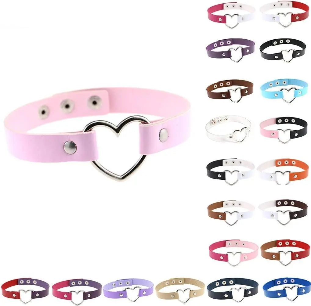 Jewelry Delle Ragazze Delle Donne Del Cuore Della Lega Choker Del Cuore Della Cavità Punk Collana Party Club Femminile Collare Collo Tailixing (Bianco + Nero) - SS69