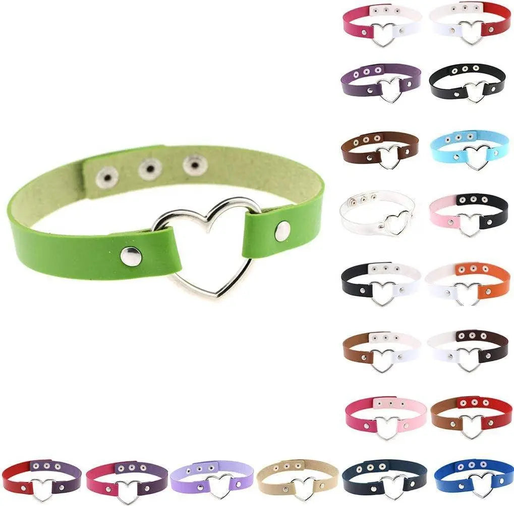 Jewelry Delle Ragazze Delle Donne Del Cuore Della Lega Choker Del Cuore Della Cavità Punk Collana Party Club Femminile Collare Collo Tailixing (Bianco + Nero) - SS69