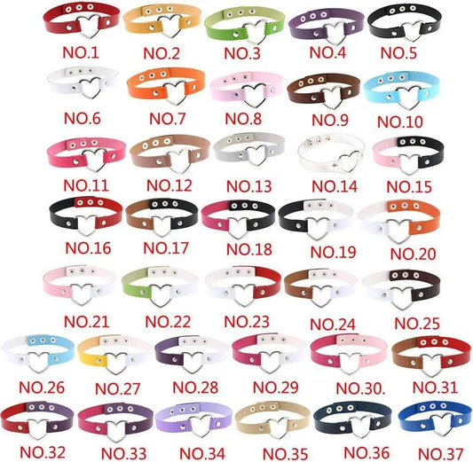 Jewelry Delle Ragazze Delle Donne Del Cuore Della Lega Choker Del Cuore Della Cavità Punk Collana Party Club Femminile Collare Collo Tailixing (Bianco + Nero) - SS69