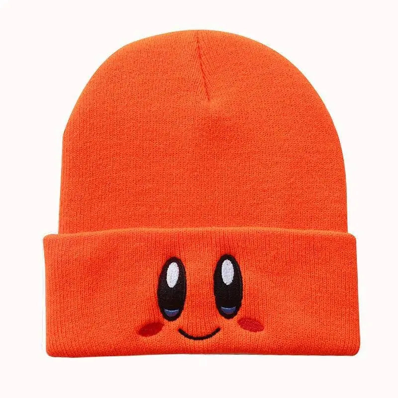 Kawaii Kirby Knitted Hat Anime Cartoon Unisex Smiley Eyes Embroidery Winter Hat Knit Bonnet Fashion Boy Girl Gift Toys - SS69