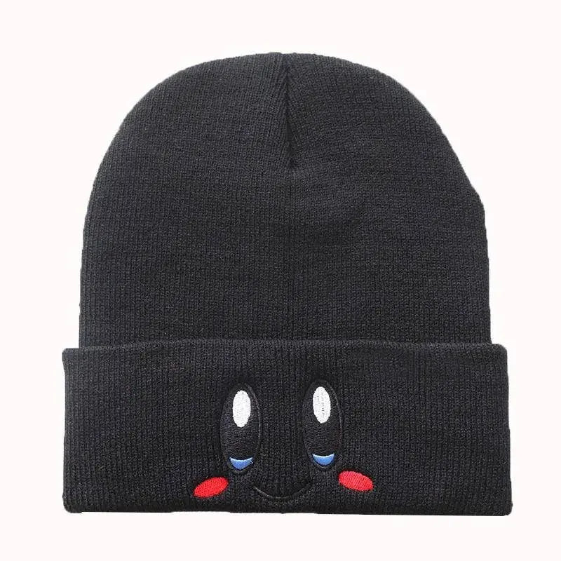 Kawaii Kirby Knitted Hat Anime Cartoon Unisex Smiley Eyes Embroidery Winter Hat Knit Bonnet Fashion Boy Girl Gift Toys - SS69