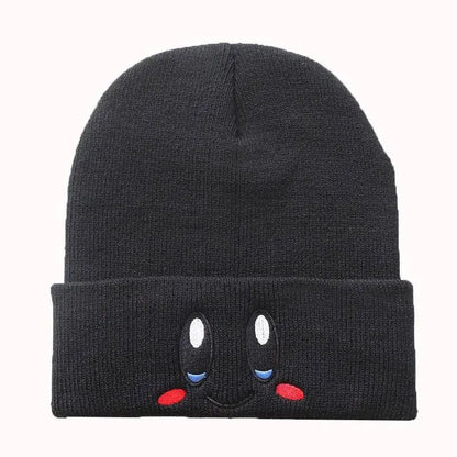 Kawaii Kirby Knitted Hat Anime Cartoon Unisex Smiley Eyes Embroidery Winter Hat Knit Bonnet Fashion Boy Girl Gift Toys - SS69