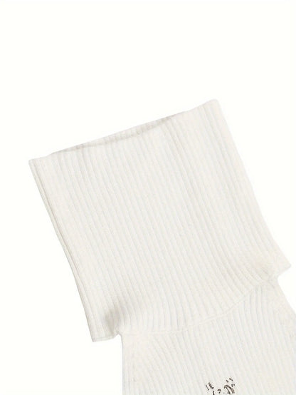 Knitted High Neck Asymmetrical Tank Top, Y2K Sleeveless Top For Summer, Women's Clothing SS69