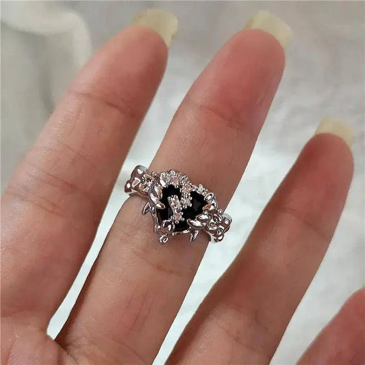 Kpop Goth Punk Vintage Aesthetic Geometric Irregular Star Silver Color Ring For Women Egirl Grunge Y2K EMO Jewelry Accessories SS69