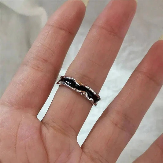 Kpop Goth Punk Vintage Aesthetic Geometric Irregular Star Silver Color Ring For Women Egirl Grunge Y2K EMO Jewelry Accessories SS69