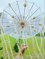 LED Chinese Japan Yarn Oiled Paper Silk Cloth Umbrella Costume Ancient Princess Umbrella Drama White Craft Umbrella Cosplay - SS69