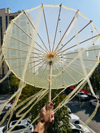 LED Chinese Japan Yarn Oiled Paper Silk Cloth Umbrella Costume Ancient Princess Umbrella Drama White Craft Umbrella Cosplay - SS69