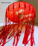 LED Chinese Japan Yarn Oiled Paper Silk Cloth Umbrella Costume Ancient Princess Umbrella Drama White Craft Umbrella Cosplay - SS69