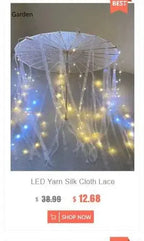 LED Chinese Japan Yarn Oiled Paper Silk Cloth Umbrella Costume Ancient Princess Umbrella Drama White Craft Umbrella Cosplay SS69