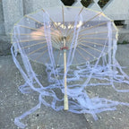 LED Chinese Japan Yarn Oiled Paper Silk Cloth Umbrella Costume Ancient Princess Umbrella Drama White Craft Umbrella Cosplay SS69