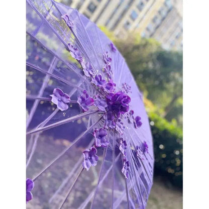 LED Chinese Japan Yarn Oiled Paper Silk Cloth Umbrella Costume Ancient Princess Umbrella Drama White Craft Umbrella Cosplay SS69