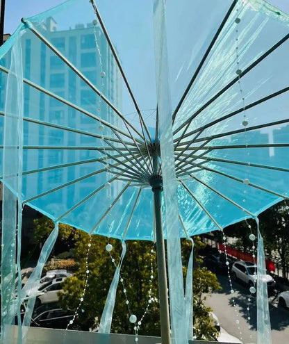 LED Chinese Japan Yarn Oiled Paper Silk Cloth Umbrella Costume Ancient Princess Umbrella Drama White Craft Umbrella Cosplay SS69