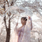 LED Chinese Japan Yarn Oiled Paper Silk Cloth Umbrella Costume Ancient Princess Umbrella Drama White Craft Umbrella Cosplay SS69