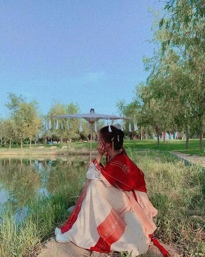 LED Chinese Japan Yarn Oiled Paper Silk Cloth Umbrella Costume Ancient Princess Umbrella Drama White Craft Umbrella Cosplay SS69