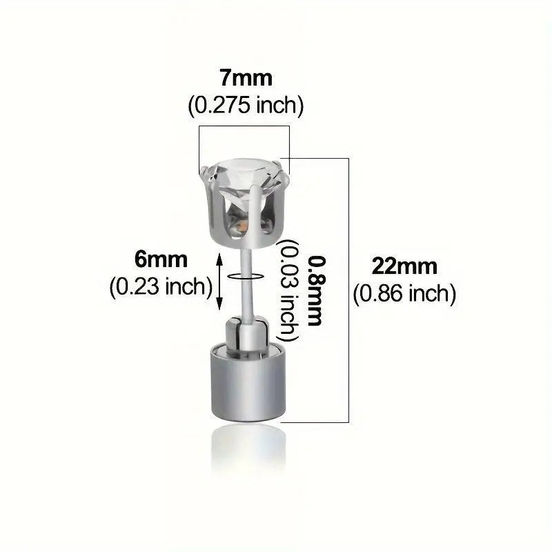 LED Flashing Color-Changing Earrings - Fashion Party Accessory, Glow in the Dark Cubic Zirconia Studs - SS69