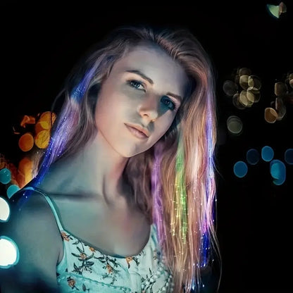 LED Glitter Wig  Braids Colorful Butterfly Lights - SS69