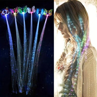 LED Glitter Wig  Braids Colorful Butterfly Lights - SS69