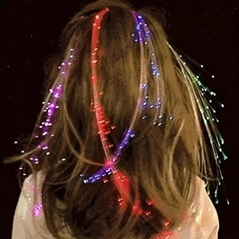 LED Glitter Wig  Braids Colorful Butterfly Lights - SS69
