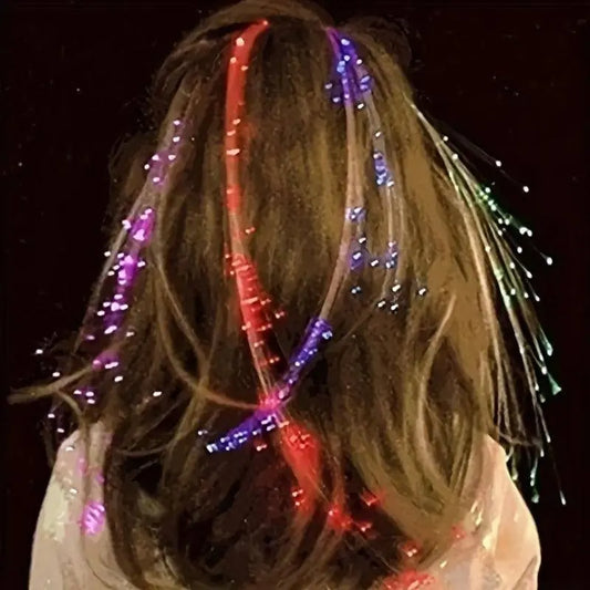 LED Glitter Wig  Braids Colorful Butterfly Lights - SS69