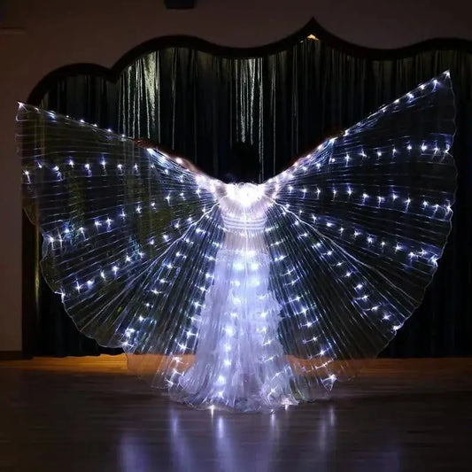 LED Luminescent Color Cloak Dancers Luminous Butterfly Wing Stage Performance Belly Dancing Party Photo Prop SS69