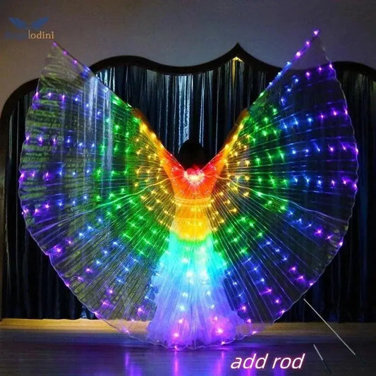 LED Luminescent Color Cloak Dancers Luminous Butterfly Wing Stage Performance Belly Dancing Party Photo Prop - SS69