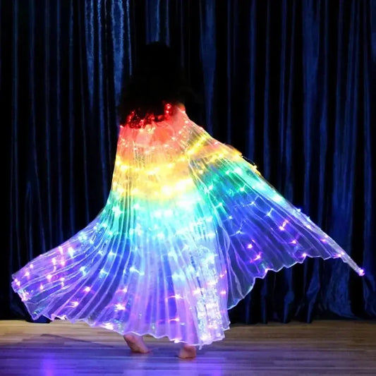 LED Luminescent Color Cloak Dancers Luminous Butterfly Wing Stage Performance Belly Dancing Party Photo Prop SS69