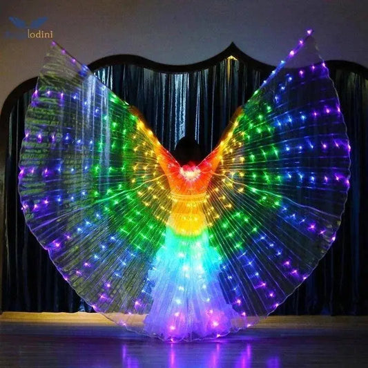 LED Luminescent Color Cloak Dancers Luminous Butterfly Wing Stage Performance Belly Dancing Party Photo Prop SS69