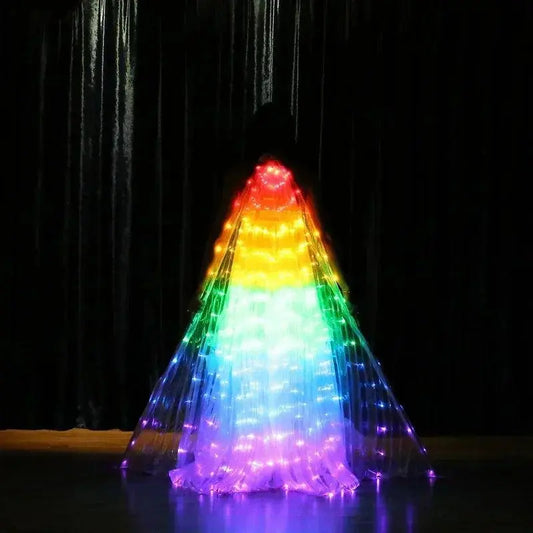 LED Luminescent Color Cloak Dancers Luminous Butterfly Wing Stage Performance Belly Dancing Party Photo Prop SS69
