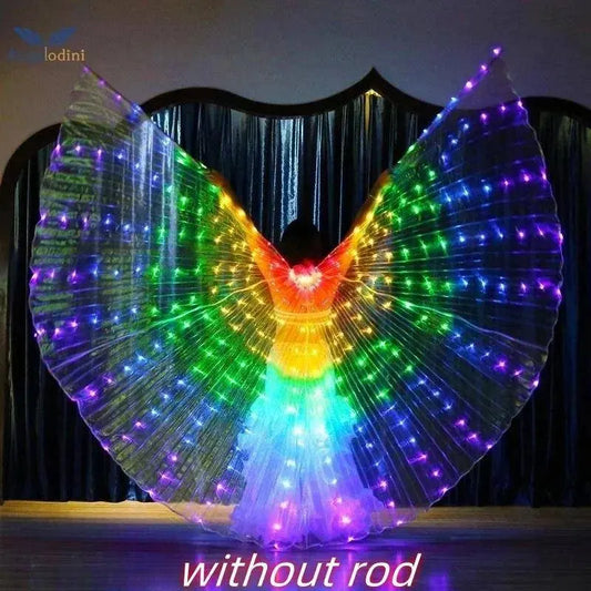 LED Luminescent Color Cloak Dancers Luminous Butterfly Wing Stage Performance Belly Dancing Party Photo Prop SS69
