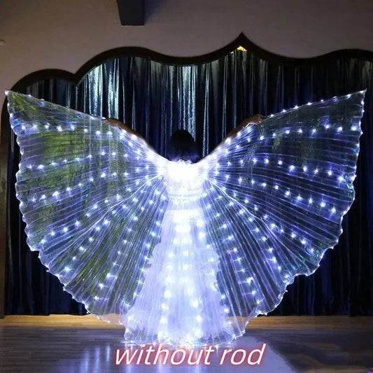 LED Luminescent Color Cloak Dancers Luminous Butterfly Wing Stage Performance Belly Dancing Party Photo Prop SS69