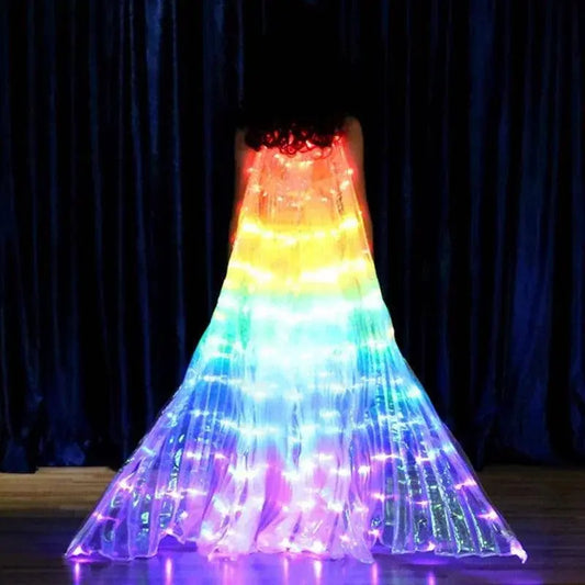 LED Luminescent Color Cloak Dancers Luminous Butterfly Wing Stage Performance Belly Dancing Party Photo Prop SS69