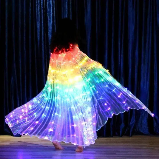 LED Luminescent Color Cloak Dancers Luminous Butterfly Wing Stage Performance Belly Dancing Party Photo Prop SS69