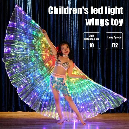 LED Luminescent Color Cloak Dancers Luminous Butterfly Wing Stage Performance Belly Dancing Party Photo Prop SS69