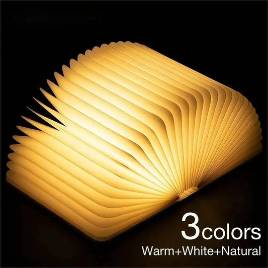 LED Wooden Book Lamp Children Reading light USB Bedside Table Lamp 3 Color Bedroom Art Decor Night Light for Kids Birthday Gift SS69