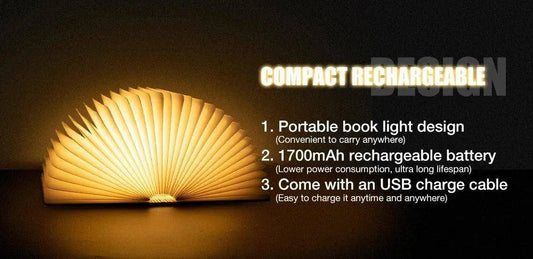 LED Wooden Book Lamp Children Reading light USB Bedside Table Lamp 3 Color Bedroom Art Decor Night Light for Kids Birthday Gift SS69