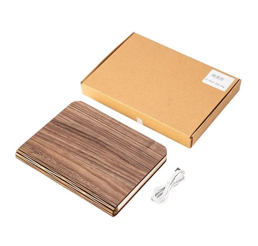 LED Wooden Book Lamp Children Reading light USB Bedside Table Lamp 3 Color Bedroom Art Decor Night Light for Kids Birthday Gift SS69