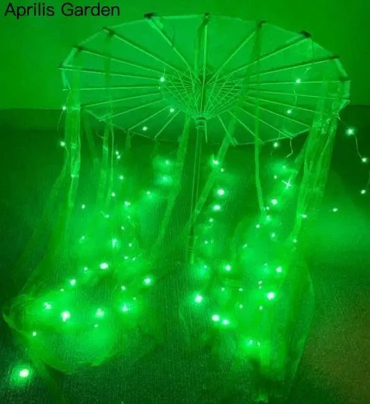 LED Yarn Silk Cloth Lace Decorative Umbrella Beach Parasol Princess Chinese Japan Umbrella Drama Craft Umbrella Cosplay - SS69
