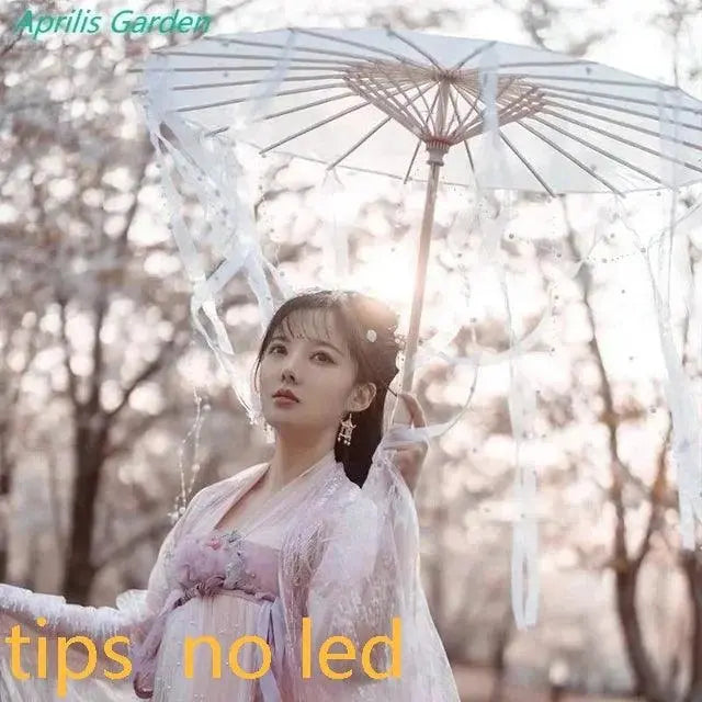 LED Yarn Silk Cloth Lace Decorative Umbrella Beach Parasol Princess Chinese Japan Umbrella Drama Craft Umbrella Cosplay - SS69