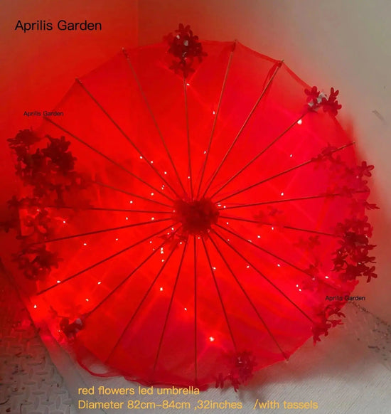 LED Yarn Silk Cloth Lace Decorative Umbrella Beach Parasol Princess Chinese Japan Umbrella Drama Craft Umbrella Cosplay - SS69