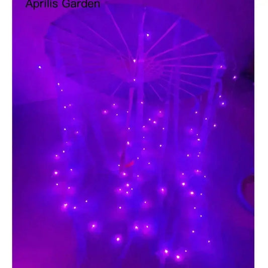 LED Yarn Silk Cloth Lace Decorative Umbrella Beach Parasol Princess Chinese Japan Umbrella Drama Craft Umbrella Cosplay - SS69