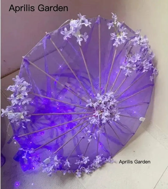 LED Yarn Silk Cloth Lace Decorative Umbrella Beach Parasol Princess Chinese Japan Umbrella Drama Craft Umbrella Cosplay - SS69