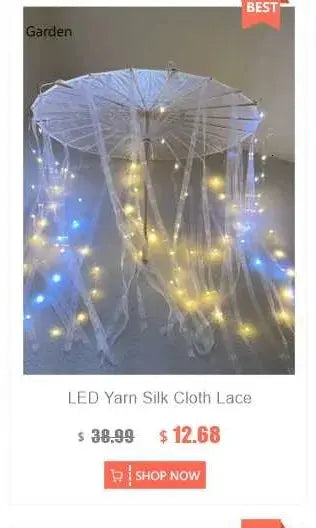 LED Yarn Silk Cloth Lace Decorative Umbrella Beach Parasol Princess Chinese Japan Umbrella Drama Craft Umbrella Cosplay SS69