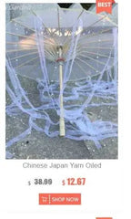 LED Yarn Silk Cloth Lace Decorative Umbrella Beach Parasol Princess Chinese Japan Umbrella Drama Craft Umbrella Cosplay SS69